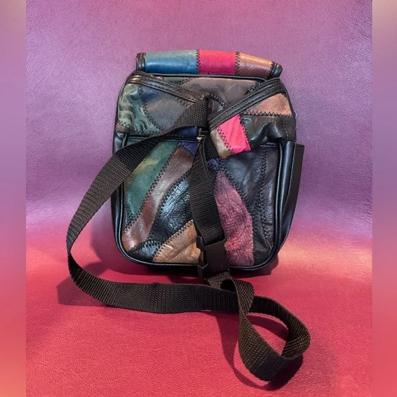 Vintage Taurus Collection Patchwork Leather Crossbody Bag - Picture 2 of 3